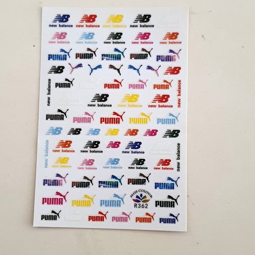 1 carte de stickers 3d ongles nails art logos (501.3458)