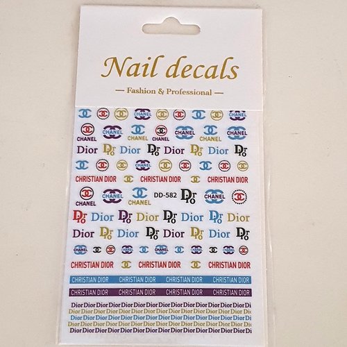 1 grande carte de stickers 3d ongles nails art logos (502.4561)