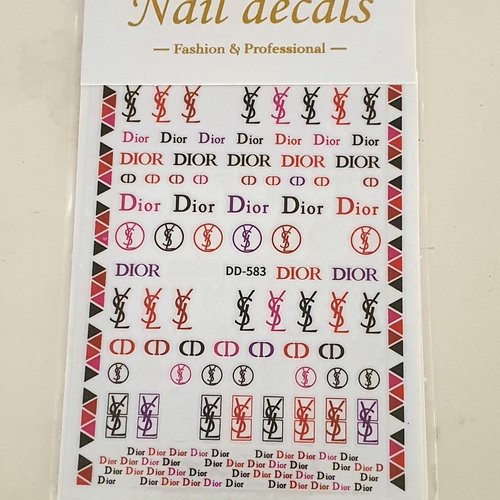 1 grande carte de stickers 3d ongles nails art logos (502.5463)