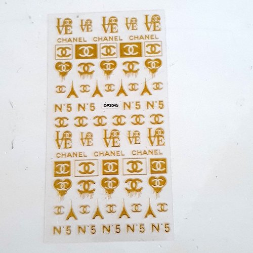 1 carte de stickers 3d ongles nails art logos (502.6169)