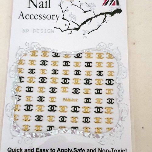 1 petite carte de stickers 3d ongles nails art logos (502.8215)