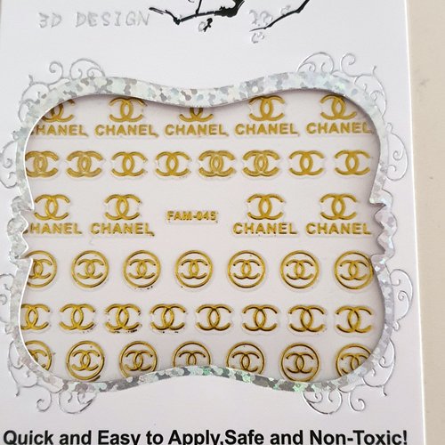 1 petite carte de stickers 3d ongles nails art logos (502.8257)