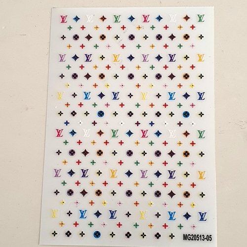 1 grande carte de stickers 3d ongles nails art logos (503.2927)
