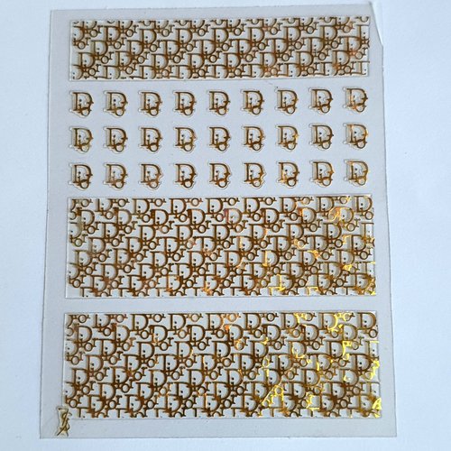 1 grande carte de stickers 3d ongles nails art logos (503.6293)