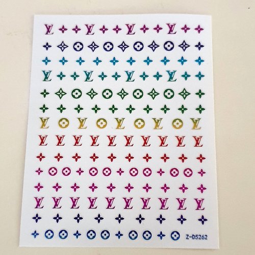 1 grande carte de stickers 3d ongles nails art logos (504.0277)