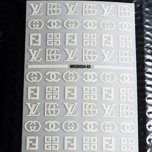 1 grande carte de stickers 3d ongles nails art logos (504.0500)