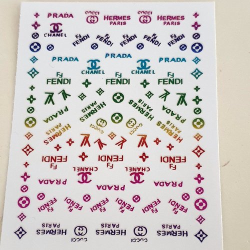 1 grande carte de stickers 5d ongles nails art logos (505.1983)