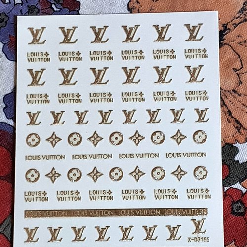 1 grande carte de stickers 5d ongles nails art logos argent (505.1984)