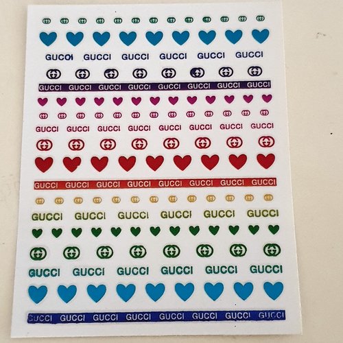 1 grande carte de stickers 3d ongles nails art logos (505.2965)