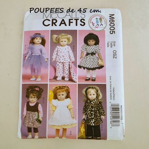 Patron mc calls crafts pour confection vetements de poupees 46 cm