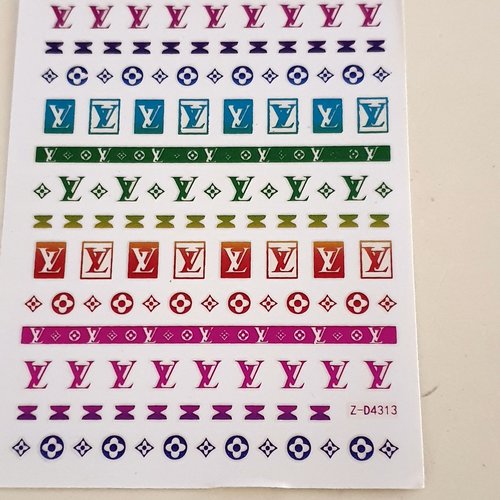 1 grande carte de stickers 3d ongles nails art logos (505.4737)