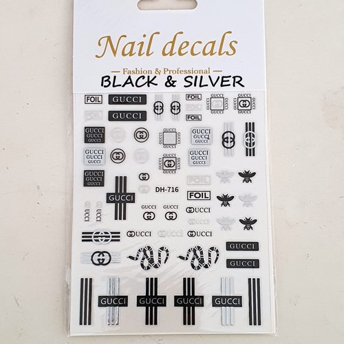 1 grande carte de stickers 3d ongles nails art logos (505.9316)