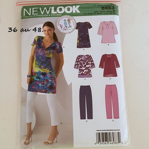 Patron newlook vintage pour couture tunique et pantalon