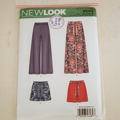 Patron newlook vintage pour couture pantalon et shorts (3 modèles)