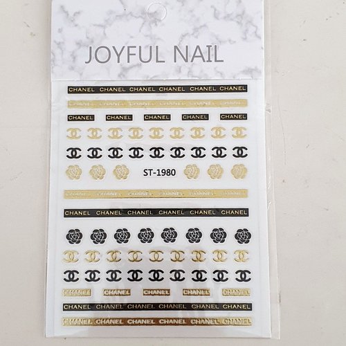 1 grande carte de stickers 3d ongles nails art logos (508.4802)