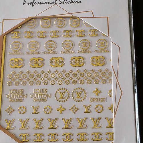 1 grande carte de stickers 3d ongles nails art logos (509.2673)