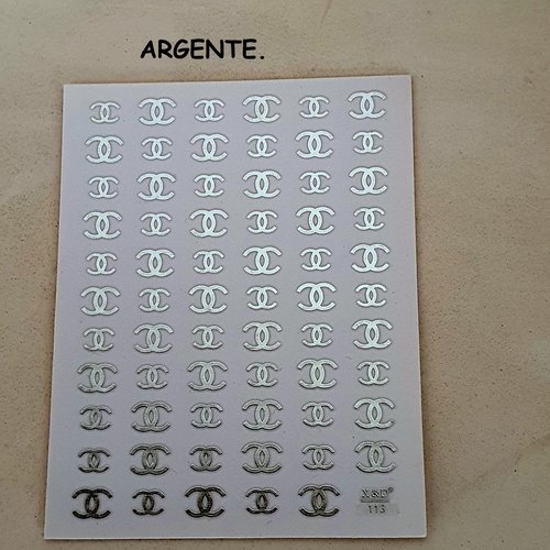 1 grande carte de stickers 3d ongles nails art logos (509.3846)