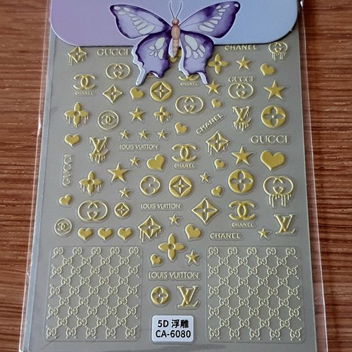 1 grande carte de stickers 5d ongles nails art logos (511.0964)