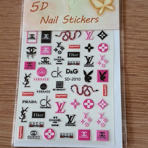 1 grande carte de stickers 5d ongles nails art logos (512.0356)