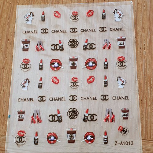 1 grande carte de stickers 5d ongles nails art logos (512.1932)