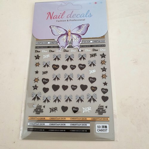 1 grande carte de stickers 5d ongles nails art logos (512.7809)