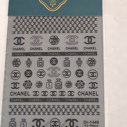 1 grande carte de stickers 5d ongles nails art logos (513.2317)