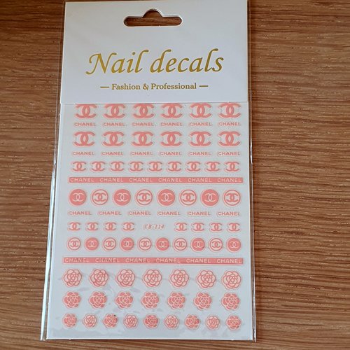 1 grande carte de stickers 3d ongles nails art logos (513.4212)