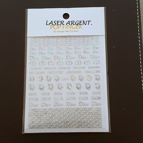 1 grande carte de stickers 3d ongles nails art logos (513.5188)