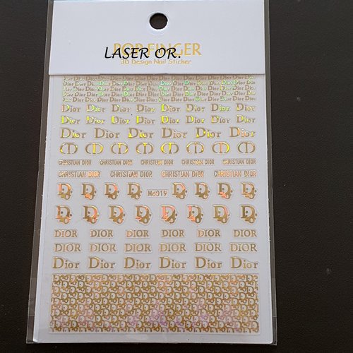 1 grande carte de stickers 3d ongles nails art logos (513.5198)