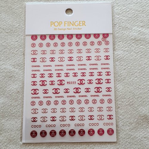1 grande carte de stickers 3d ongles nails art logos (513.7695)