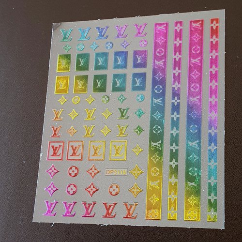 1 grande carte de stickers 3d ongles nails art logos (514.2285)