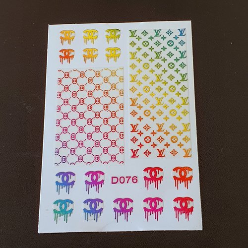 1 grande carte de stickers 3d ongles nails art logos (514.2291)