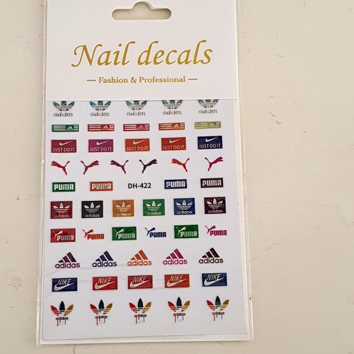 1 carte de stickers 3d ongles nails art logos (514.4404)