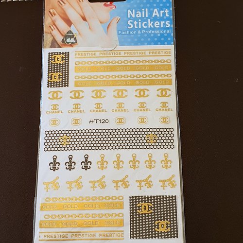 1 grande carte de stickers 3d ongles nails art logos (515.4453)