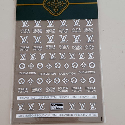 1 grande carte de stickers 5d ongles nails art logos (516.0207)