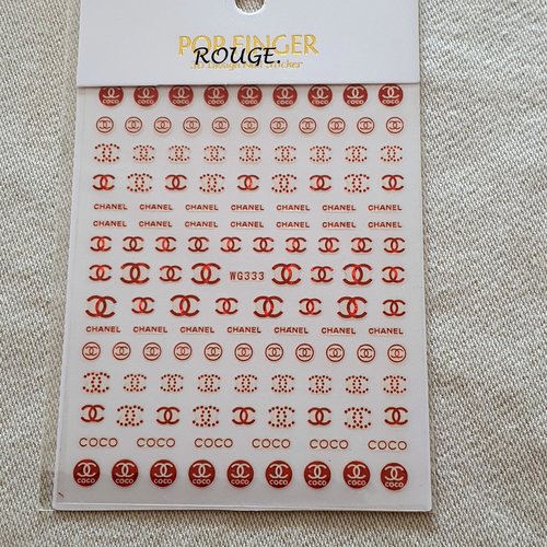 1 grande carte de stickers 3d ongles nails art logos (516.5024)