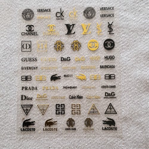 1 grande carte de stickers 3d ongles nails art logos (516.5025)