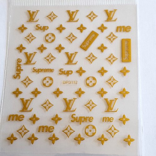 1 carte de stickers 3d ongles nails art logos.(518.2215)