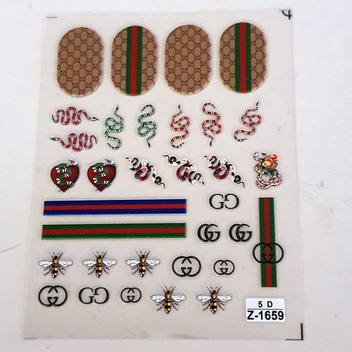 1 carte de stickers 5d ongles nails art logos (518.2217)