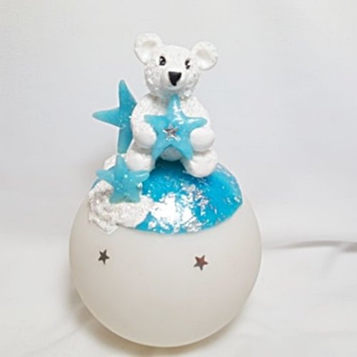 Lutin mauve assis - Figurine artisanale décorative chambre bébé/enfant