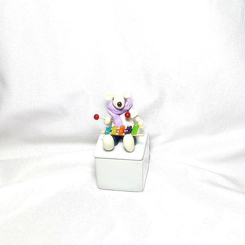 Boite à dents, souris phosphorescente, chambre d'enfants, xylophone,  boite porcelaine, création fimo, objet décoratif,