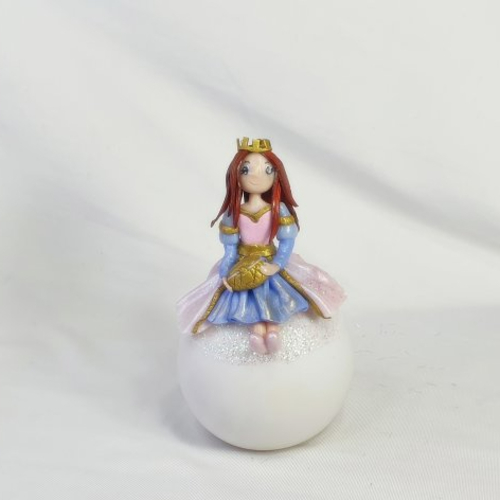 Veilleuse princesse, veilleuse enfant, princesse fimo, miniature fimo, luminaire enfant, objet décoratif chambre bébé