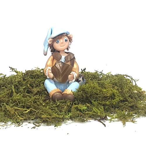 Lutin fimo, lutin et pierre de gemmes, création artisanale