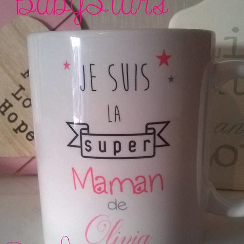 Mug Super Maman Personnalise Cadeau Anniversaire Fete Maman Papa Un Grand Marche