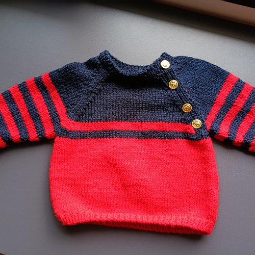 Pull marinière fait main style vintage ou brassière