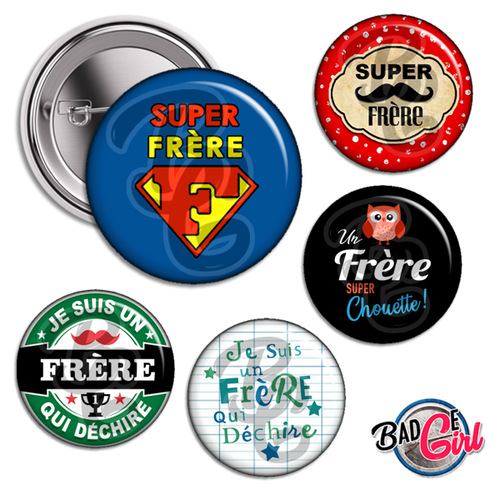 Pour mon frère - 12 images digitales numériques badge 56mm page de collage digital pour cabochons