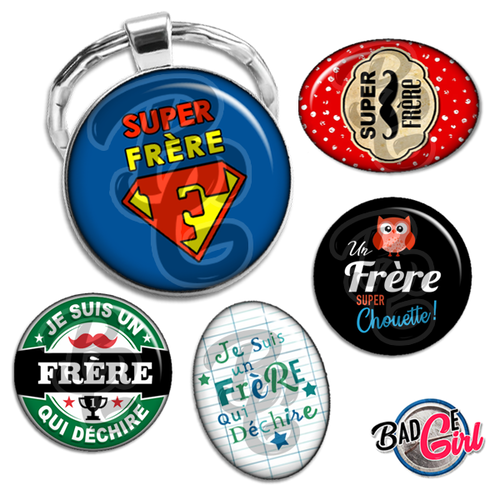 Pour mon frère - 60 images digitales numériques cabochon rond et ovale page de collage digital pour cabochons