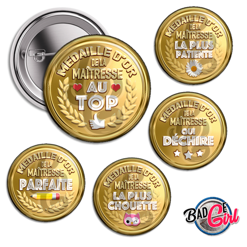 Médaille d'or maîtresse - 20 images digitales numériques badge 38mm page de collage digital pour cabochons