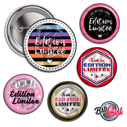 Je suis une édition limitée - 12 images digitales numériques badge 56mm - page de collage digital pour cabochons