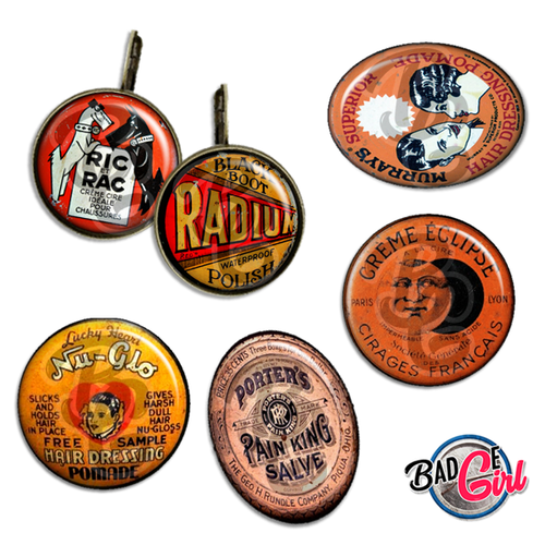 Petites boîtes - 60 images pour cabochon rond et ovale - page digitale pour cabochon et/ou badge